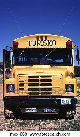Yellow Tourist Bus Creel Sierra Madre Mexico View Large Photo Image Stock Photo - Yellow Tourist Bus Creel Sierra Madre Mexico. Fotosearch