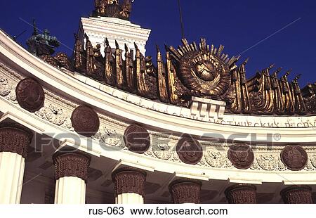 Balcony with Golden Sculpture Vdnkh Moscow View Large Photo Image Stock Image - Balcony with Golden Sculpture Vdnkh Moscow. Fotosearch