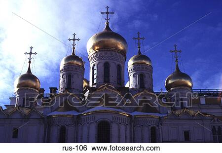 Cathedral Golden Domes The Kremlin Moscow View Large Photo Image Stock Photograph - Cathedral Golden Domes The Kremlin Moscow. Fotosearch