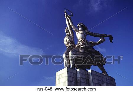 Stock Photo - Collective Farmer Statue 1937 Vdnkh Moscow. Fotosearch