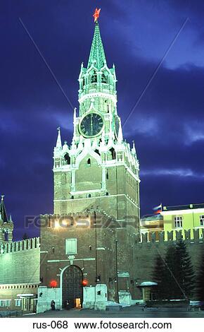 Spassky Tower at the Kremlin Moscow View Large Photo Image Stock Photo - Spassky Tower at the Kremlin Moscow. Fotosearch
