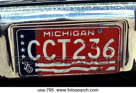 ミシガン州 自動車 ナンバープレート ストックフォト 写真素材 Usa 795 Fotosearch