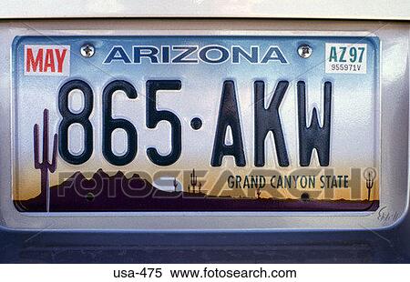 Stock Photography - Arizona Car Number Plate. Fotosearch