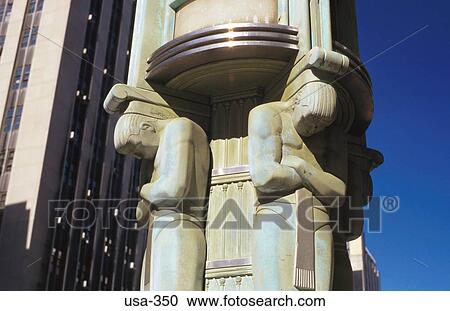 Art Deco Figures on Base Of Light New York City USA View Large Photo Image Stock Image - Art Deco Figures on Base Of Light New York City USA. Fotosearch