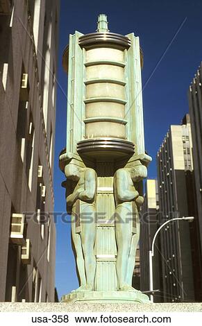 Art Deco Figures on Base Of Light New York City USA View Large Photo Image Stock Photo - Art Deco Figures on Base Of Light New York City USA. Fotosearch