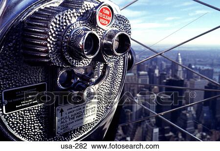 Binoculars at the Top of the Empire State New York View Large Photo Image Stock Image - Binoculars at the Top of the Empire State New York. Fotosearch