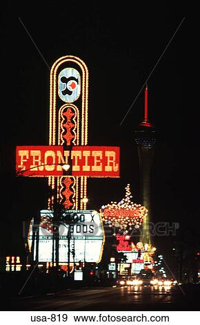 Stock Photo - Casino Illuminations at Night Las Vegas. Fotosearch