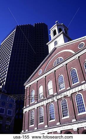 Contrasting View of Front of Faneuil Hall Boston USA View Large Photo Image Stock Photography - Contrasting View of Front of Faneuil Hall Boston USA. Fotosearch