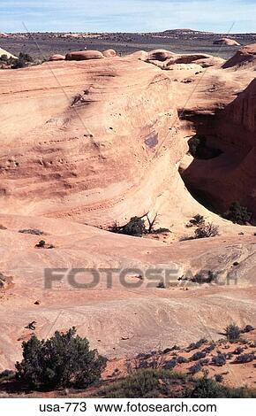 Stock Image - Curved Rock Formations Arches National Park Utah. Fotosearch