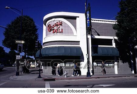 Stock Photo - Deli on Rodeo Drive Beverley Hills Los Angeles. Fotosearch