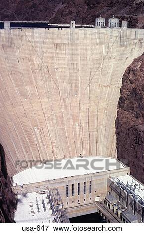 Downstream Side of Hoover Dam Nevada/Colorado Border View Large Photo Image Stock Photo - Downstream Side of Hoover Dam Nevada/Colorado Border. Fotosearch
