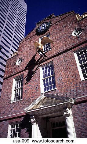 Facade of Old State House Boston USA View Large Photo Image Stock Photo - Facade of Old State House Boston USA. Fotosearch
