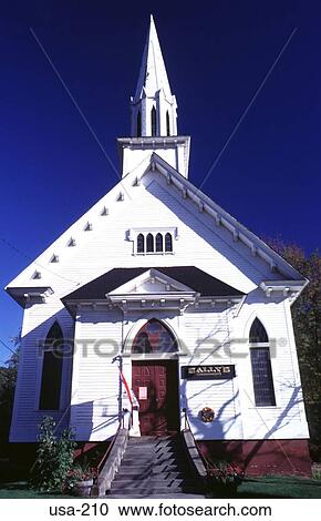 Facade of White Timber Church Windsor Vermont View Large Photo Image Stock Image - Facade of White Timber Church Windsor Vermont. Fotosearch