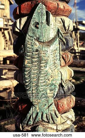 Fish Carved on Totem Pole Utah View Large Photo Image Stock Image - Fish Carved on Totem Pole Utah. Fotosearch