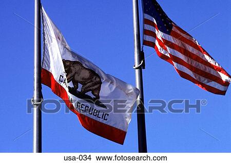 Flags: California and Stars and Stripes View Large Photo Image Picture - Flags: California and Stars and Stripes. Fotosearch