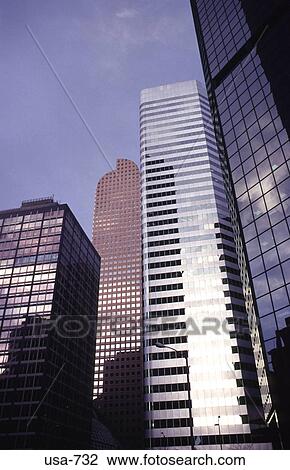 Stock Image - Glass Skyscrapers in Downtown Denver Colorado. Fotosearch