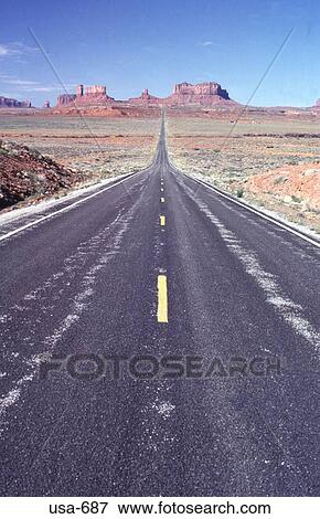 Highway into the Distance Monument Valley Arizona View Large Photo Image Stock Photo - Highway into the Distance Monument Valley Arizona. Fotosearch
