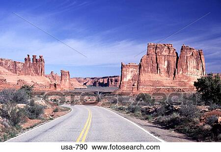 Highway Through Arches National Park Utah View Large Photo Image Stock Image - Highway Through Arches National Park Utah. Fotosearch