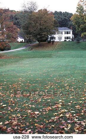 Stock Photo - House Garden in the Fall Orford. Fotosearch