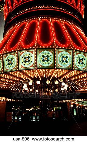 Illuminations above Casino Entrance Las Vegas View Large Photo Image Stock Photograph - Illuminations above Casino Entrance Las Vegas. Fotosearch