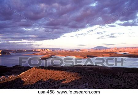 Lake Powell Page Arizona View Large Photo Image Stock Photo - Lake Powell Page Arizona. Fotosearch