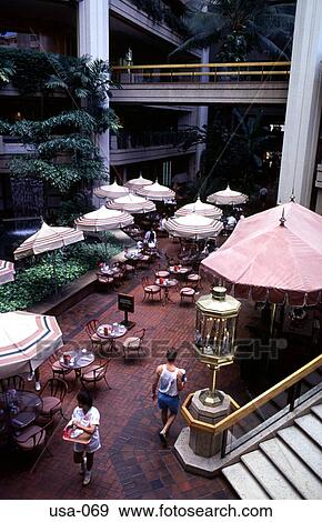 Mall Lobby Cafe Hawaii USA View Large Photo Image Stock Photo - Mall Lobby Cafe Hawaii USA. Fotosearch