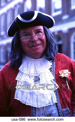 Stock Photograph - Man in Costume Boston USA. Fotosearch