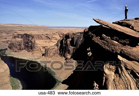 Man Looking Down Colorado River Page Arizona View Large Photo Image Stock Image - Man Looking Down Colorado River Page Arizona. Fotosearch