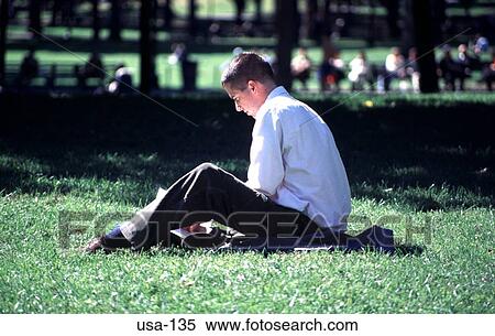 Man Sitting Reading In Park Boston USA View Large Photo Image Stock Photography - Man Sitting Reading In Park Boston USA. Fotosearch