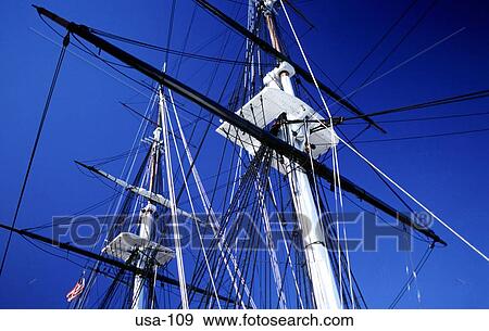 Masts of Sailing Ship USS Constitution Boston USA View Large Photo Image Stock Photo - Masts of Sailing Ship USS Constitution Boston USA. Fotosearch