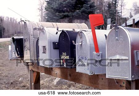 Metal Mail Boxes Colorado View Large Photo Image Stock Photo - Metal Mail Boxes Colorado. Fotosearch