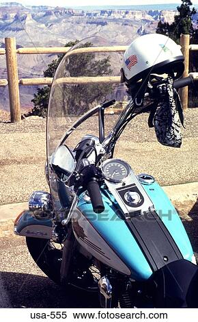 Stock Photography - Motorcycle at the Grand Canyon Arizona. Fotosearch