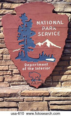 Stock Image - National Park Sign Mesa Verde Colorado. Fotosearch