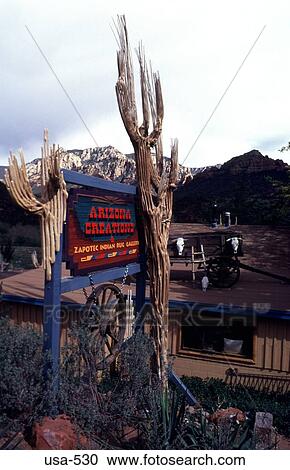 Stock Image - Native American Art Shop Sadona Arizona. Fotosearch