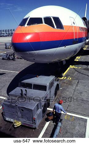 Nose of United Airlines DC-10 Chicago O'Hare Airport View Large Photo Image Stock Photo - Nose of United Airlines DC-10 Chicago O'Hare Airport. Fotosearch
