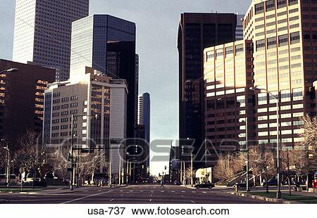 Office Blocks in Broadway Downtown Denver Colorado View Large Photo Image Stock Photo - Office Blocks in Broadway Downtown Denver Colorado. Fotosearch