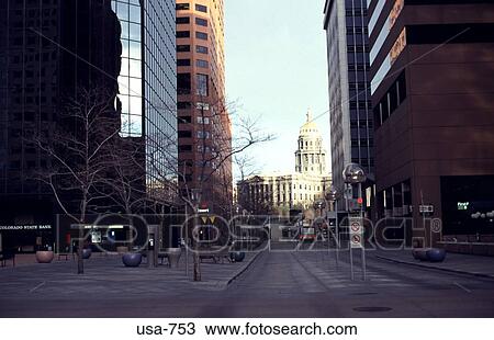 Office Buildings and Street to Capitol Denver View Large Photo Image Stock Image - Office Buildings and Street to Capitol Denver. Fotosearch