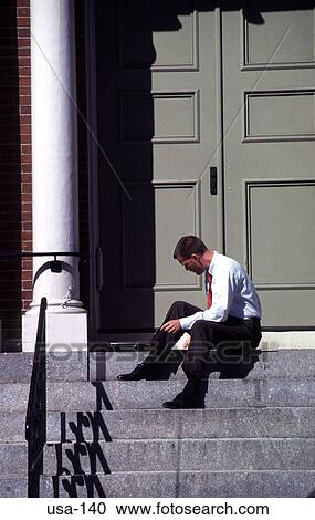 Office Worker Sitting on Steps Reading Boston USA View Large Photo Image Stock Image - Office Worker Sitting on Steps Reading Boston USA. Fotosearch
