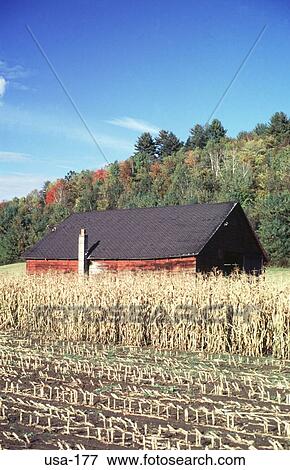 Stock Photo - Old Barn in a Field New Hampshire USA. Fotosearch