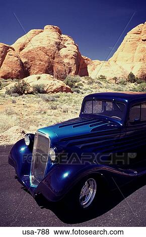 Old Blue Motor Car Arches National Park Utah View Large Photo Image Stock Photo - Old Blue Motor Car Arches National Park Utah. Fotosearch
