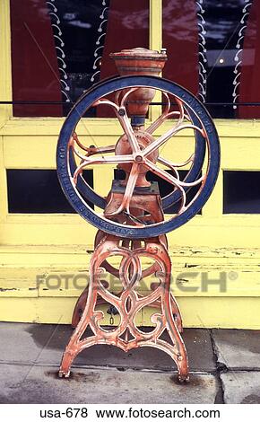 Stock Photo - Old Man Powered Agricultural Equipment. Fotosearch