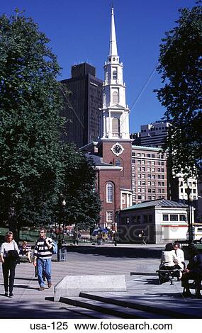 Park Street Boston Common Boston USA View Large Photo Image Stock Photography - Park Street Boston Common Boston USA. Fotosearch