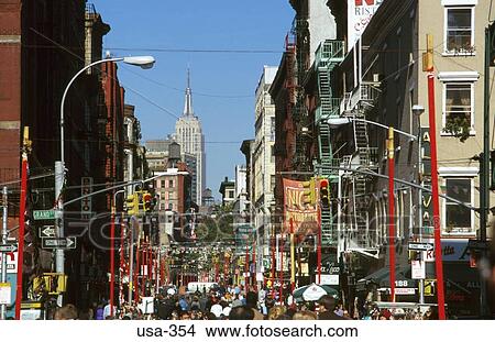 Picture - Pedestrians on Mulberry Street New York USA. Fotosearch