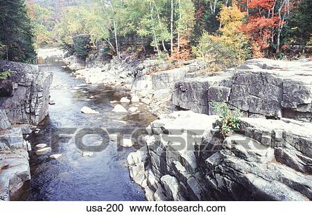 Stock Image - Rocky Gorge White Mountains New Hampshire USA. Fotosearch