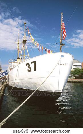Stock Image - Ship Moored At Quayside Baltimore Maryland USA. Fotosearch