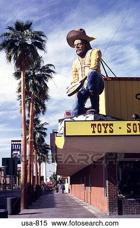 Stock Photography - Shop and Prospector Figure Las Vegas. Fotosearch