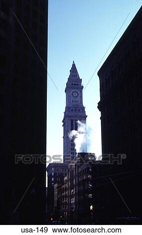 Silhouette of Custom House Tower Boston USA View Large Photo Image Stock Photo - Silhouette of Custom House Tower Boston USA. Fotosearch