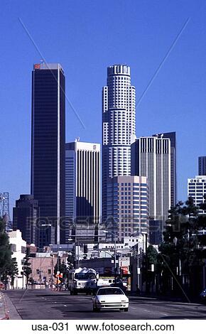 Skyscrapers in Downtown Los Angeles View Large Photo Image Stock Image - Skyscrapers in Downtown Los Angeles. Fotosearch