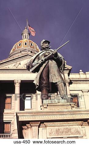 Statue and State Capitol Building Denver Colorado View Large Photo Image Stock Image - Statue and State Capitol Building Denver Colorado. Fotosearch