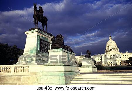 Stock Photography - Statues at the Foot of Capitol Hill Washington D. C.. Fotosearch